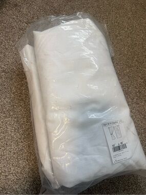 Nicetown White Privacy Curtain Panel - Light Textured Throw Blanket Style